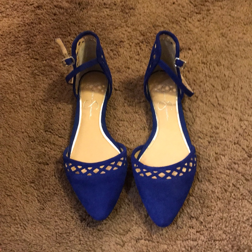 Jessica Simpson Blue Pointed Toe Flats